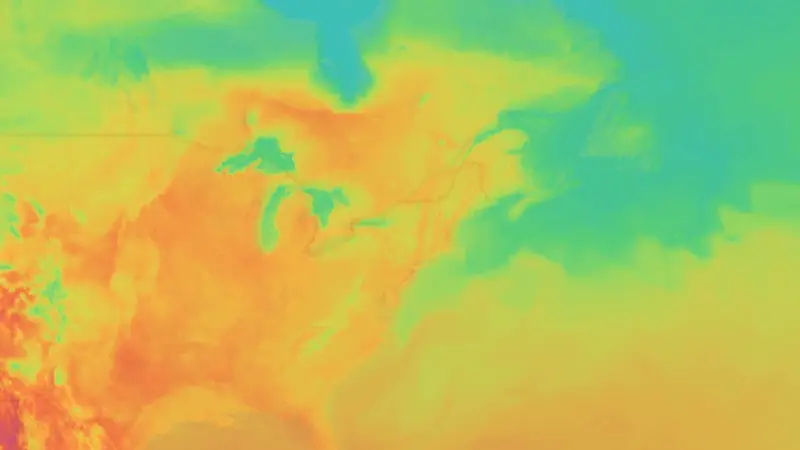 Temperature weather map