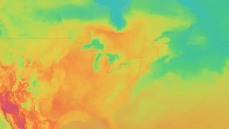 Temperature weather map