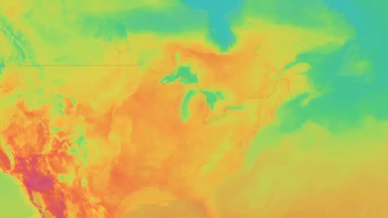 Temperature weather map
