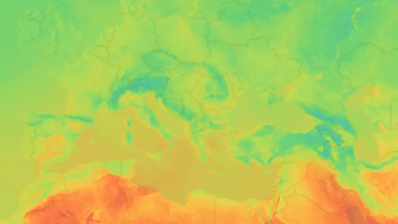 Temperature weather map