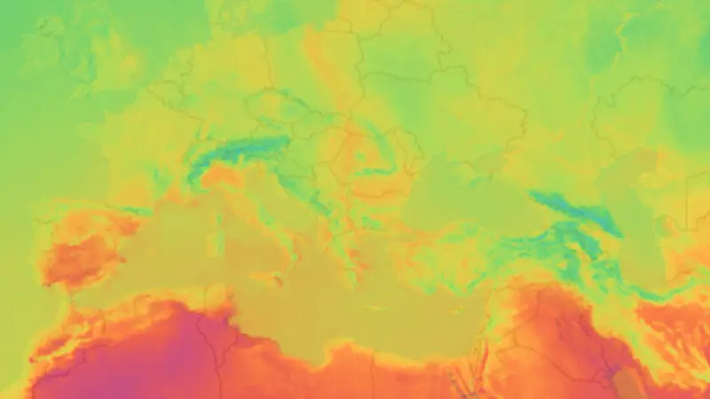 Temperature weather map