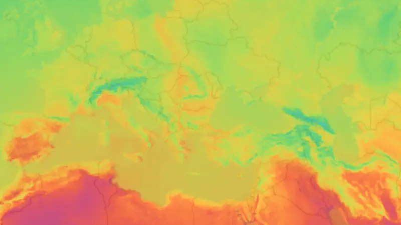 Temperature weather map