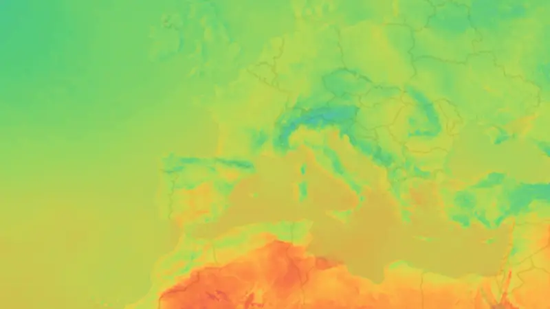 Temperature weather map