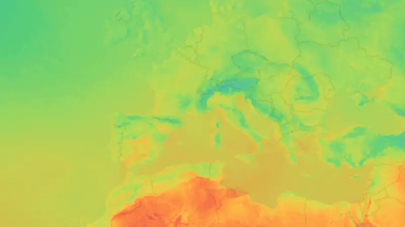 Temperature weather map