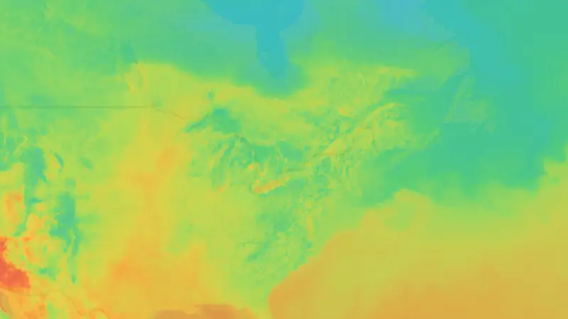 Temperature weather map