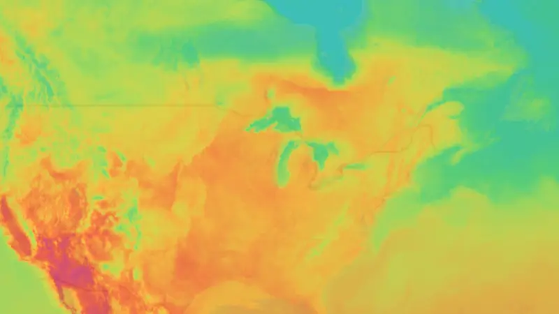 Temperature weather map