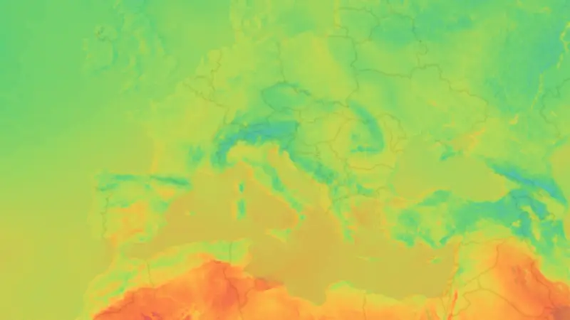 Temperature weather map