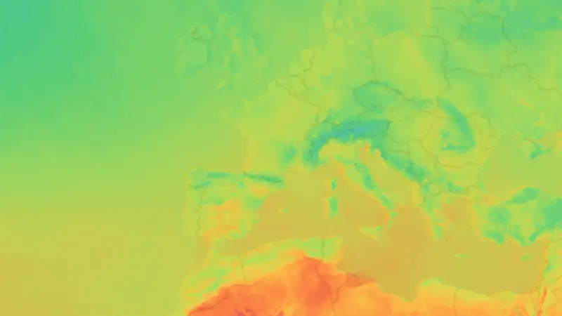 Temperature weather map