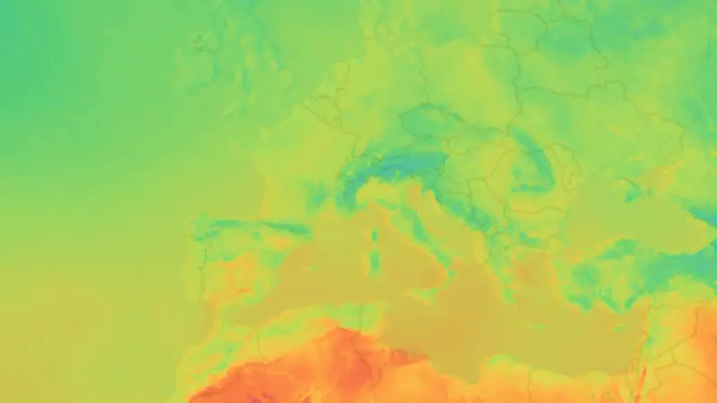 Temperature weather map