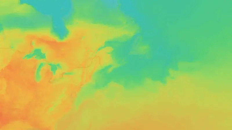 Temperature weather map