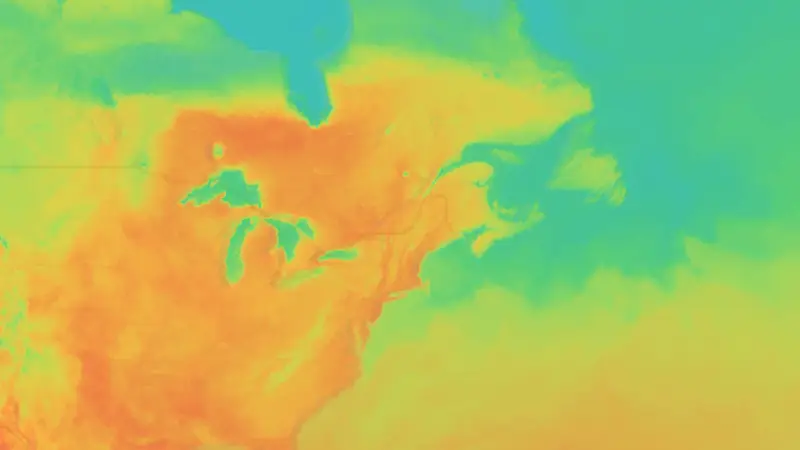 Temperature weather map
