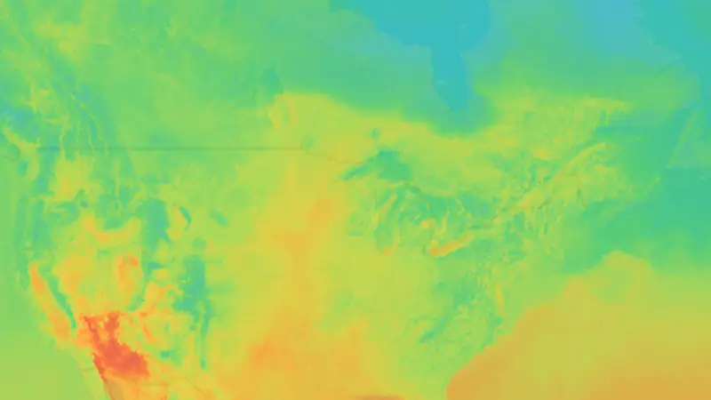 Temperature weather map