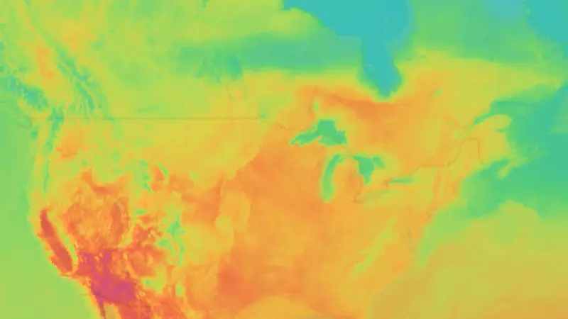 Temperature weather map