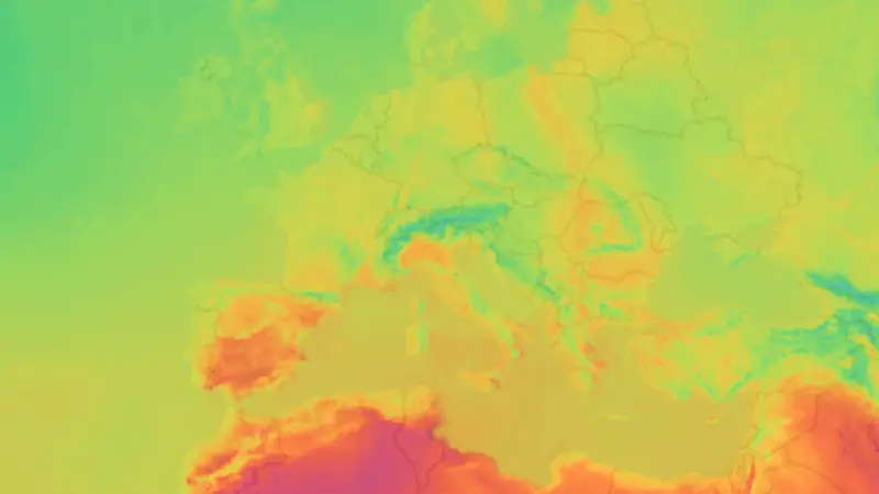 Temperature weather map