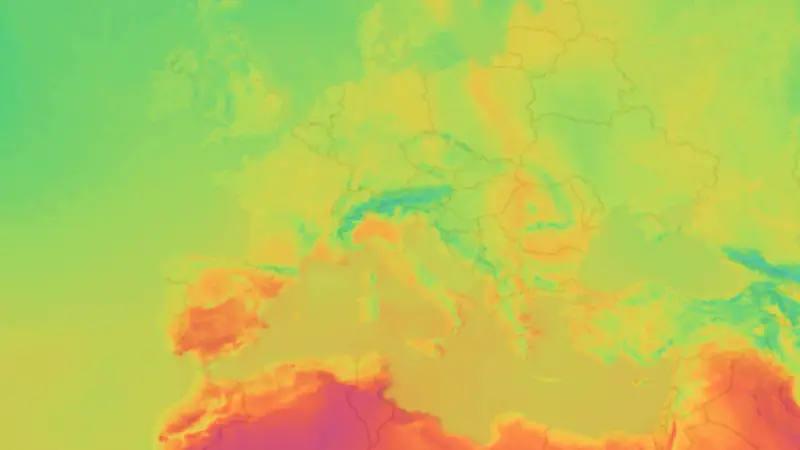 Temperature weather map