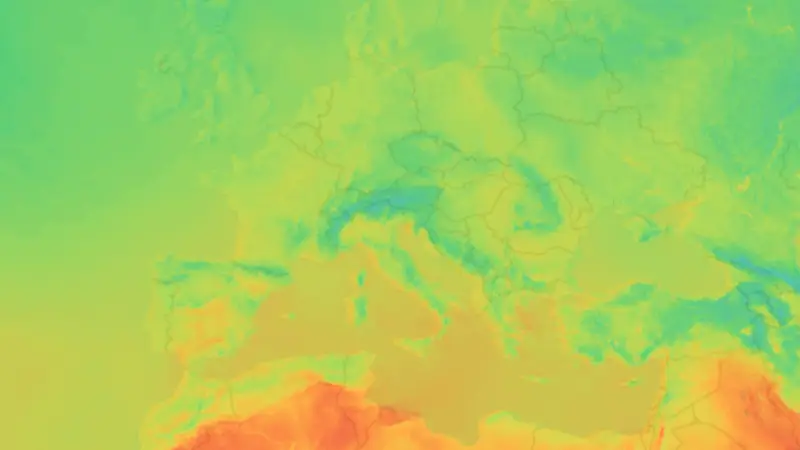 Temperature weather map
