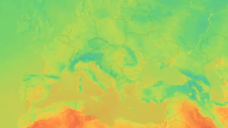 Temperature weather map