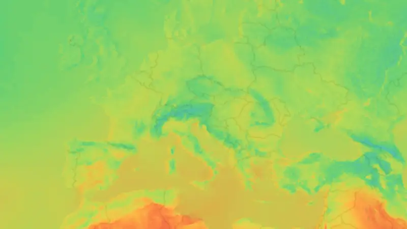 Temperature weather map