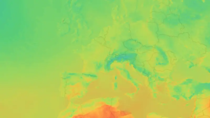 Temperature weather map