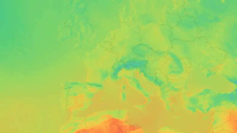Temperature weather map