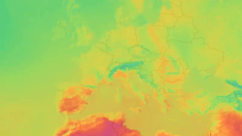 Temperature weather map