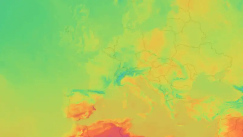 Temperature weather map