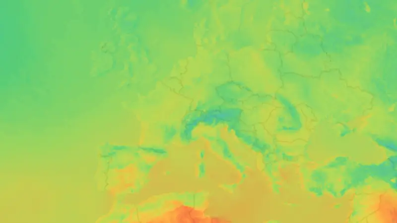 Temperature weather map