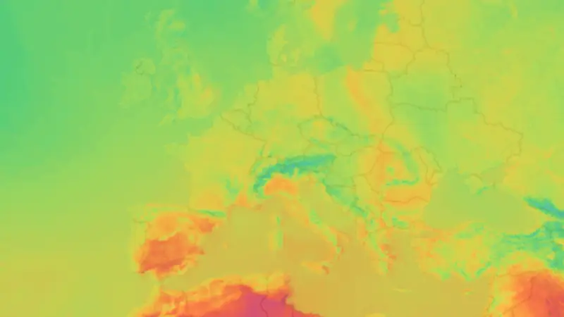 Temperature weather map