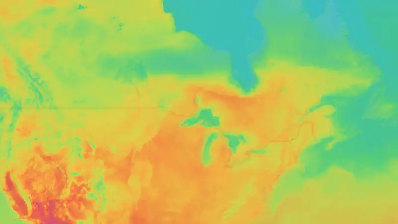 Temperature weather map