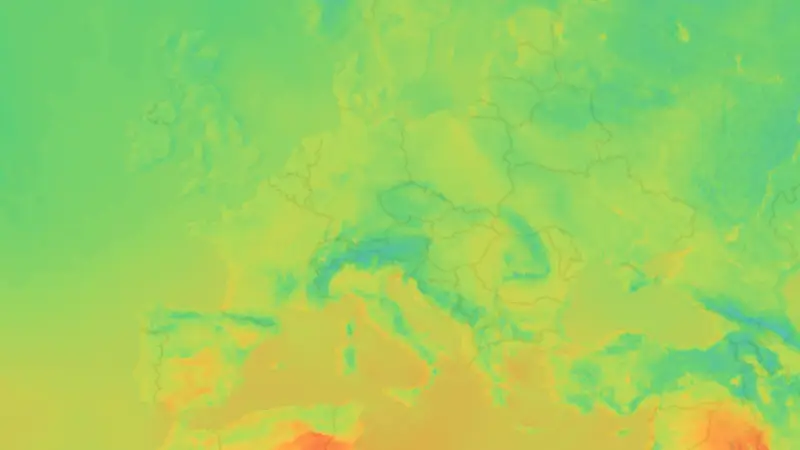 Temperature weather map