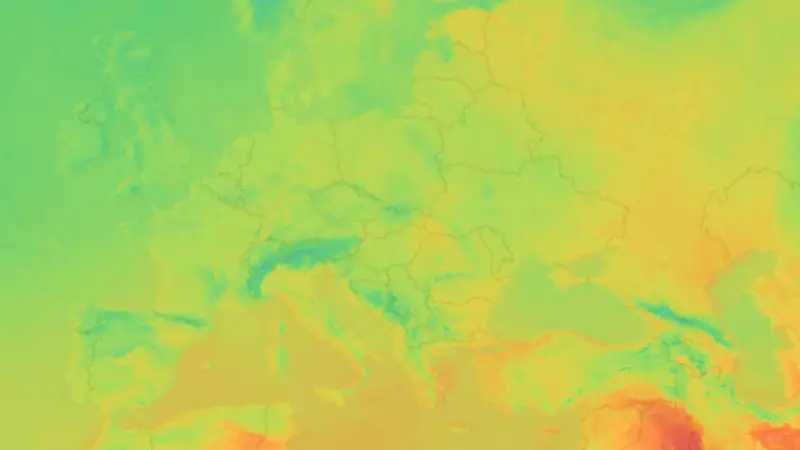 Temperature weather map
