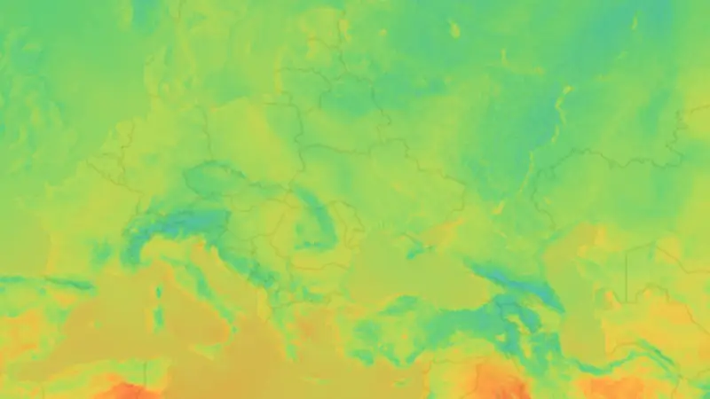 Temperature weather map
