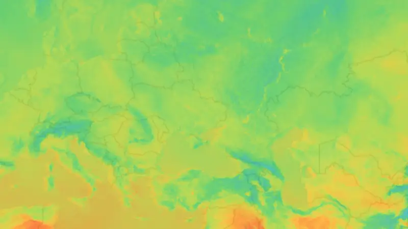 Temperature weather map