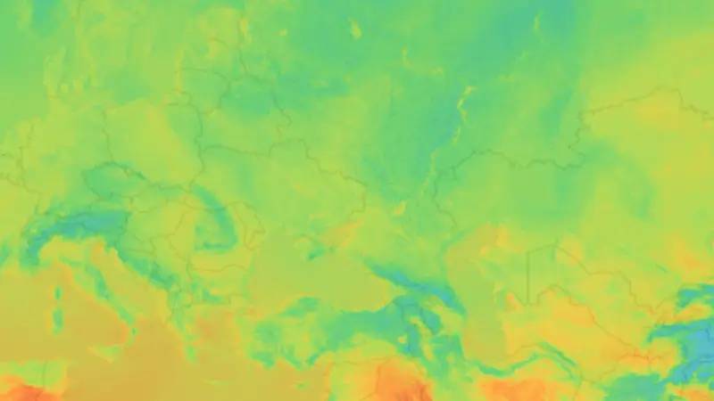Temperature weather map