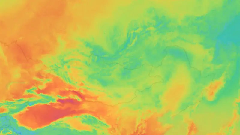 Temperature weather map