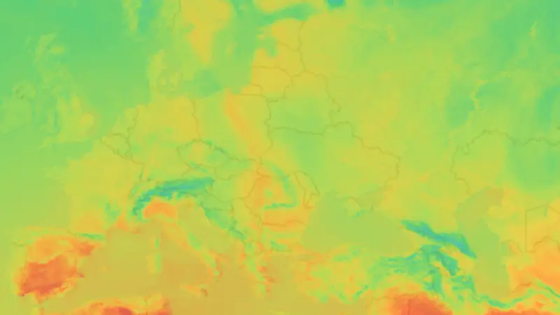 Temperature weather map