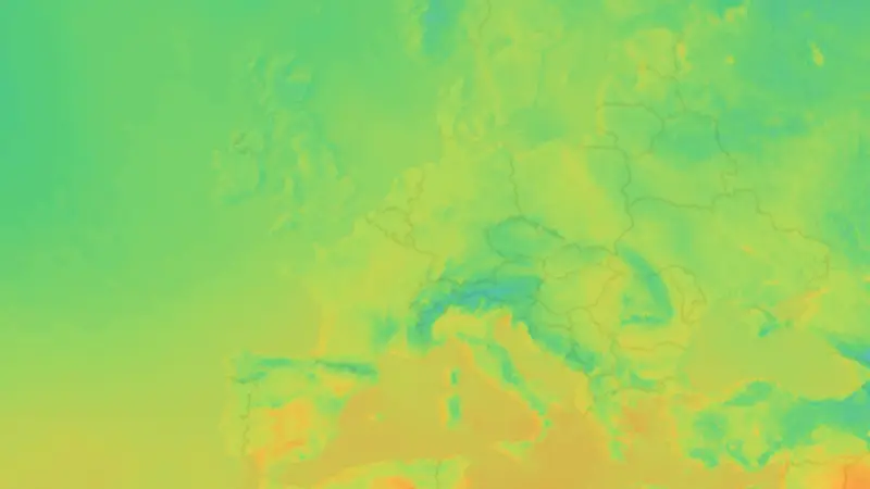 Temperature weather map