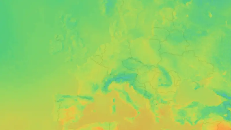 Temperature weather map