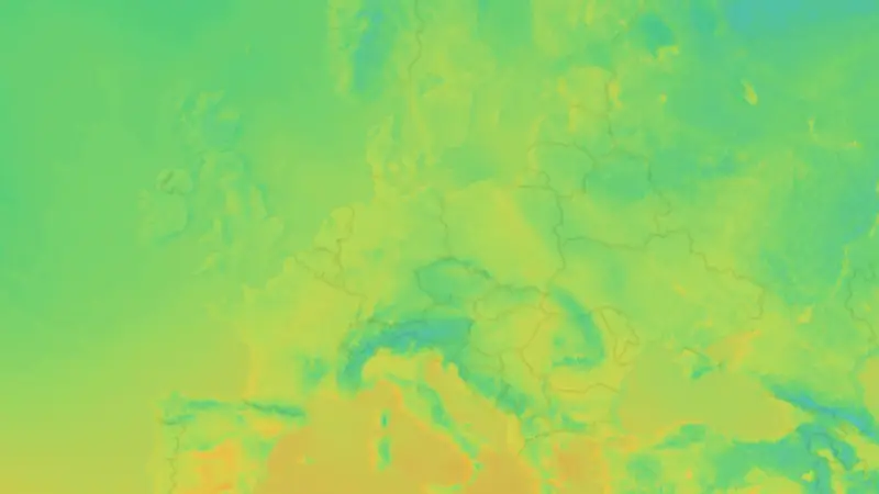 Temperature weather map