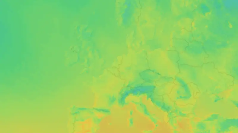 Temperature weather map