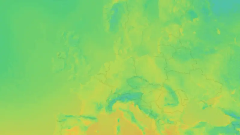 Temperature weather map