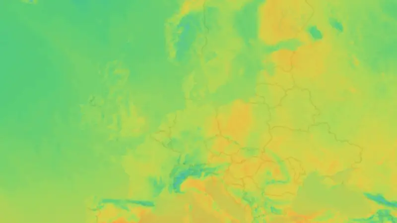 Temperature weather map