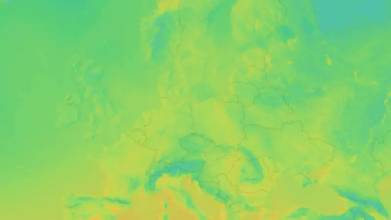 Temperature weather map