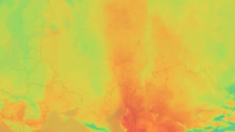 Temperature weather map