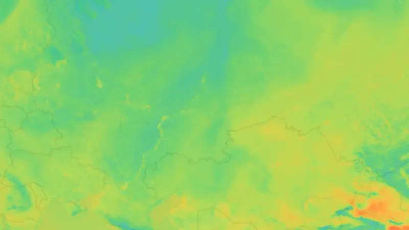 Temperature weather map