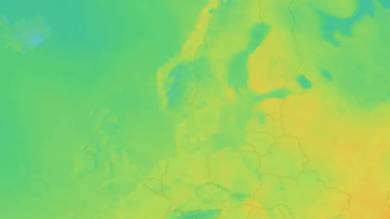 Temperature weather map