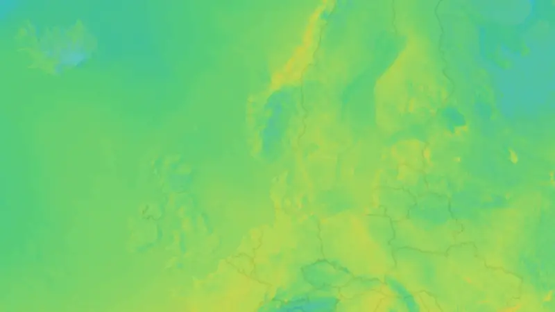 Temperature weather map