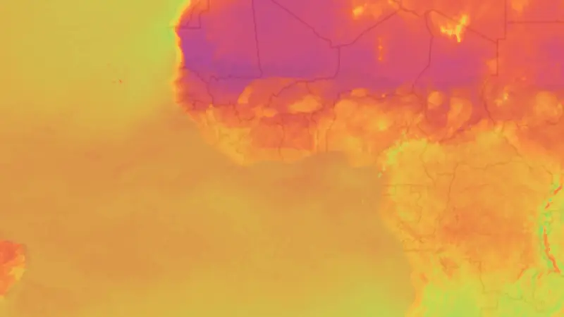 Temperature weather map