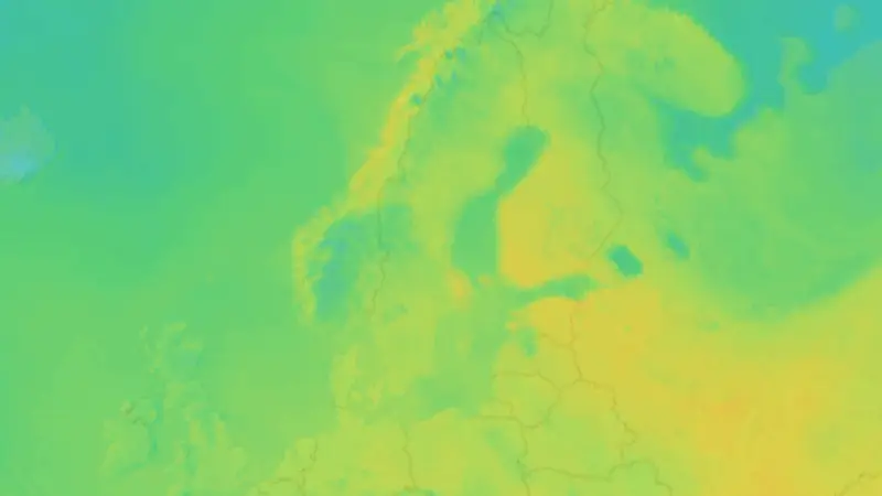 Temperature weather map