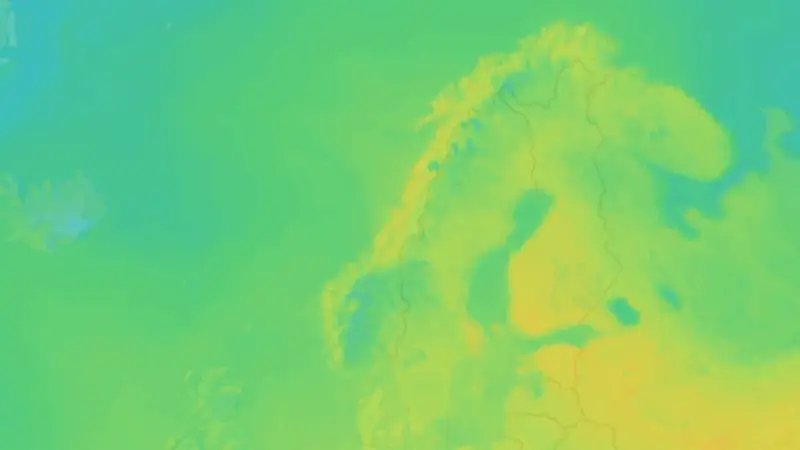 Temperature weather map